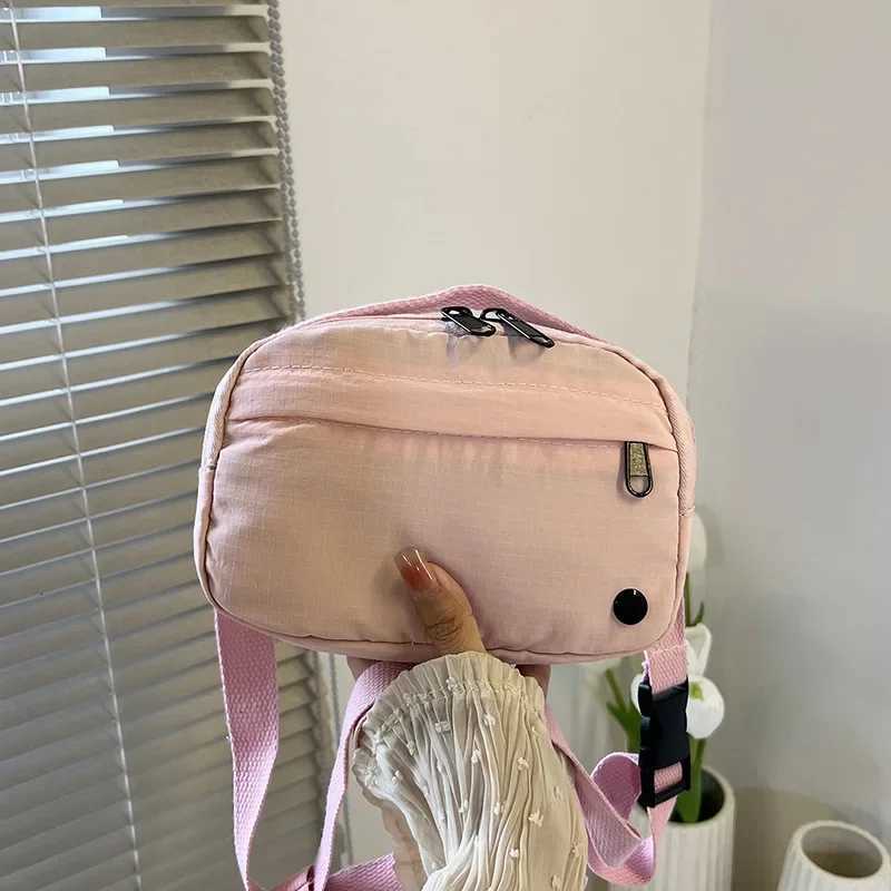 Solid Color Womens Sports Shoulder Bag Soft Nylon Female Zipper Chest Bags Simple Portable Ladies Phone Purse Small Handbags Y250730