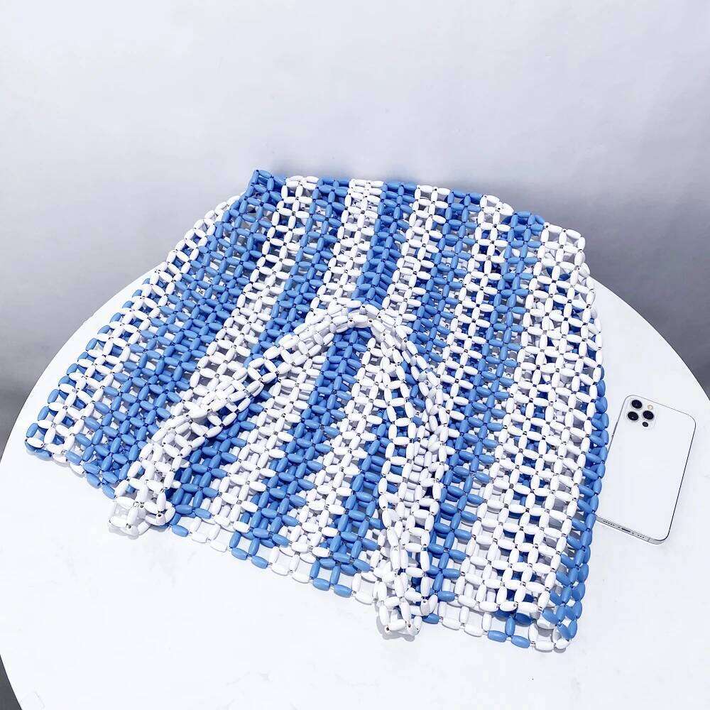 designer bagLuxury Bag Beach Rainbow Hollow Tote Bags For Women Designer Handbags And Purses 2025 New In Wood Hand-Woven Large Capacity Shoulder