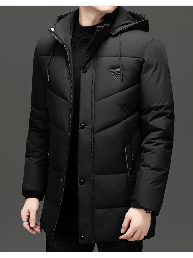 Medium Long Plush Thick Warm Plus Size Winter Jacket Men Puffer Jacket Hooded Parkas Mens Cotton Fleece Padded Coats Outwear