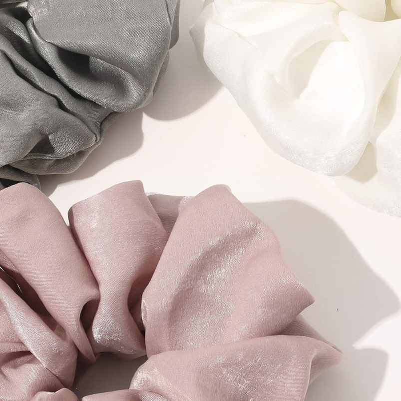 Scrunchies Ties Women - Big Silk Satin Scrunchie Exra Large Jumbo Gaint Oversized Cute Scrunchy Curl Thick Ligas Para el Cabello De Mujer Decorations 