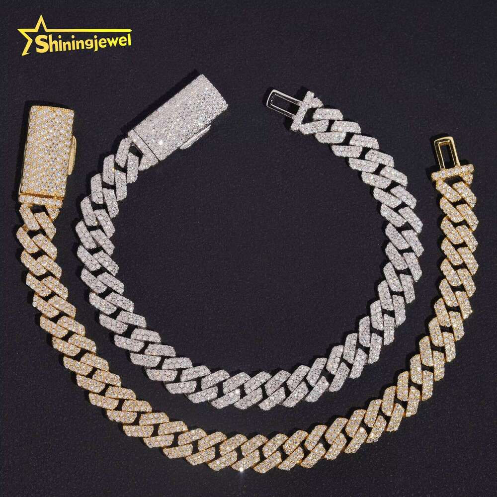Iced Out Jewelry Pass Tester 8Mm High Quality Hip Hop Moissanite Sier Cuban Chain Bracelet