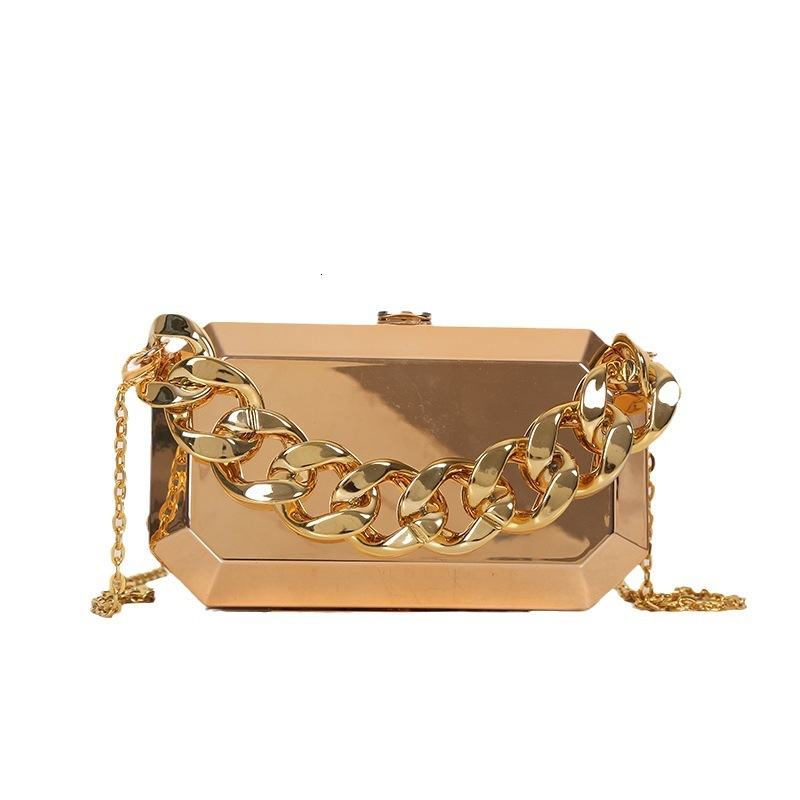 Designer Bag 2025 New Bag Women's Bag Acrylic Metal Box Bag Thick Chain Shoulder Bag Crossbody Bag Mirror Phone Bag Luxury Bag Tote Bag