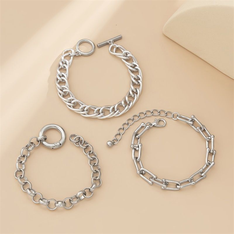 Bracelet Set For Women Designer Bracelet Madam Style Personality Exaggerated Multi-layer Hollow Metal Bracelet Hip-hop U-shaped Buckle Stackable Brace