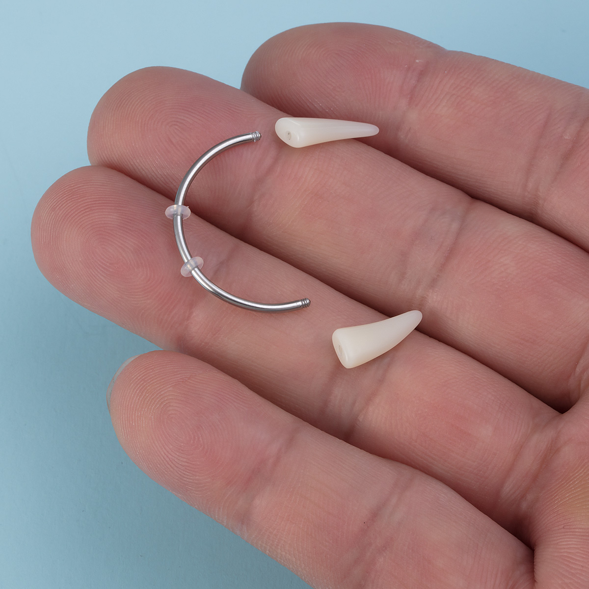 Dracula Fang Lip Ring Resin Stainless Steel Body Piercing Jewelry Ear Bone Ring Wholesale