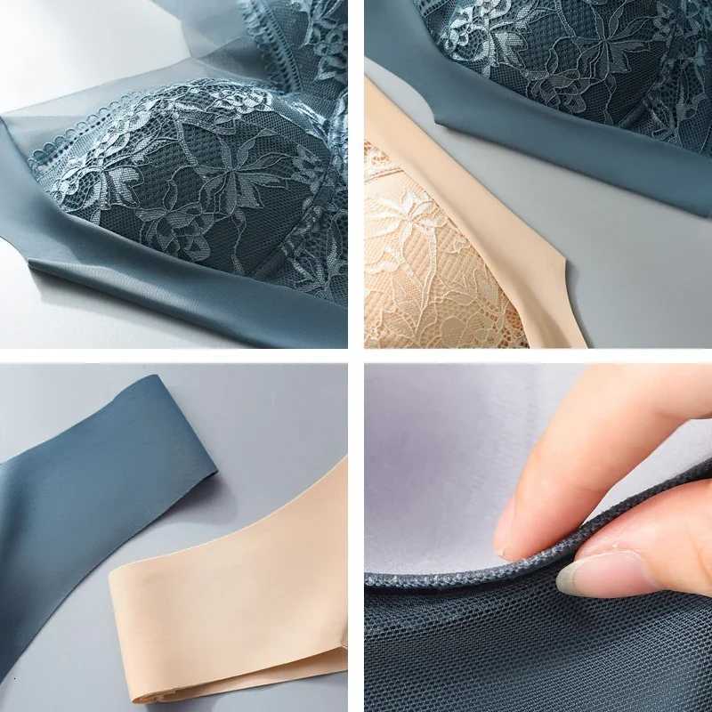 3PCS Lace Push Up Bras for Women Sexy Wireless Bra Ice Silk Deep V Bralette Tops Female Lingerie Moms Underwear L-5XL Z250730