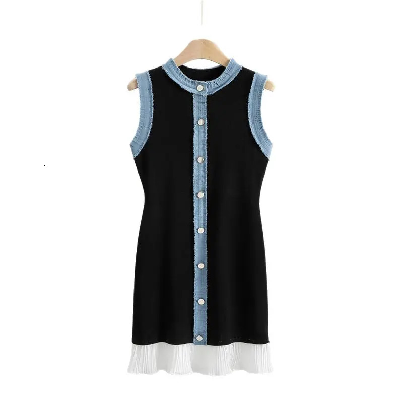 0Neck Sleeveless Tank Dress for Women Summer Slim Fit MidLength Knitted Base Bodycon 250731