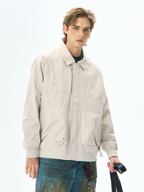 Jacket collar jacket men's spring and autumn American retro fashion casual workwear style top