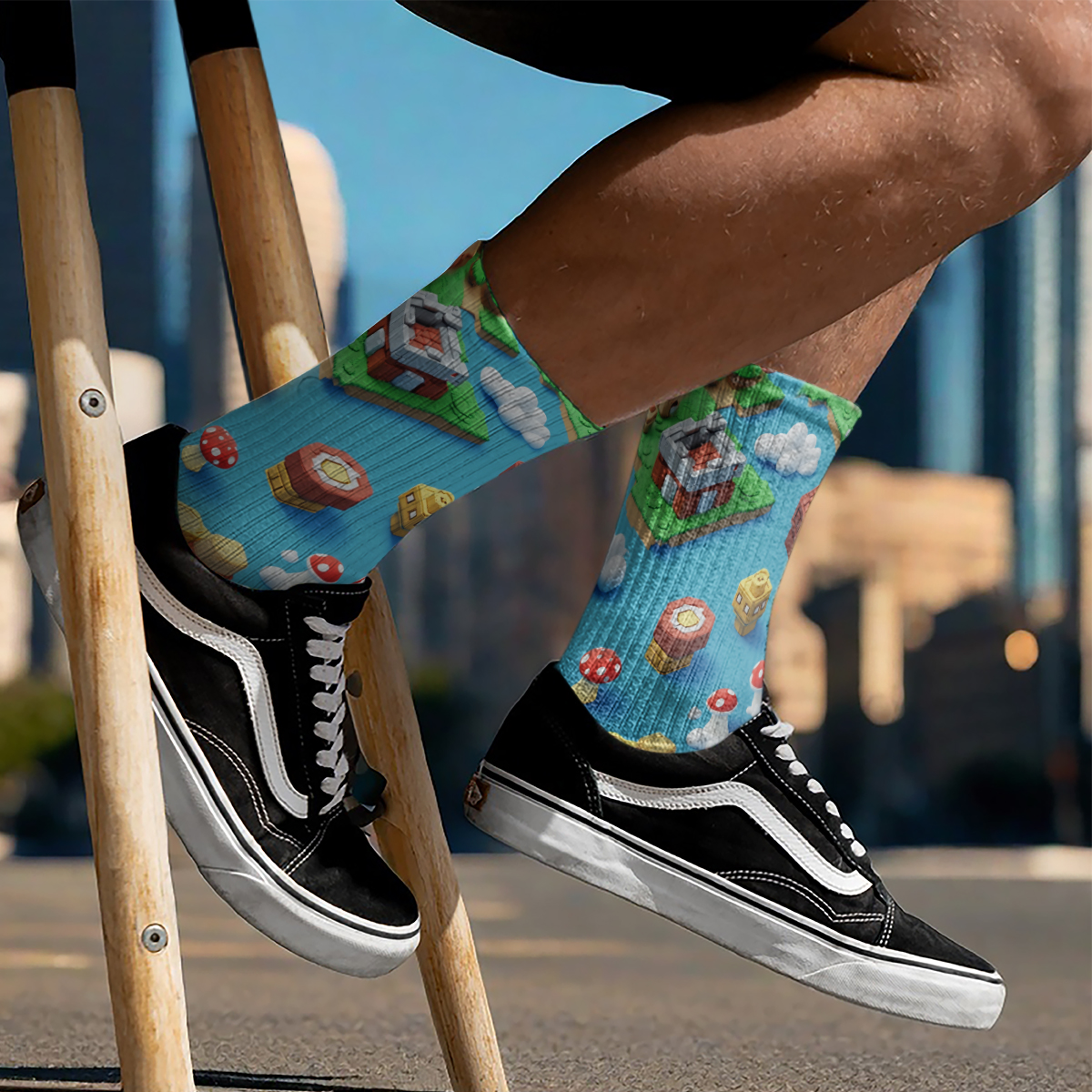 3D Retro Game World Unisex Tube Sock C110