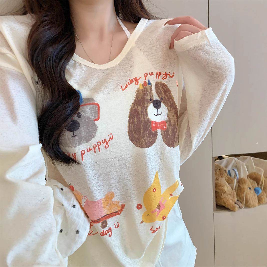 2025 new women's summer niche thin loose fashion printed summer thin bottom shirt designer T-shirt designer short sleeved women's T-shirt