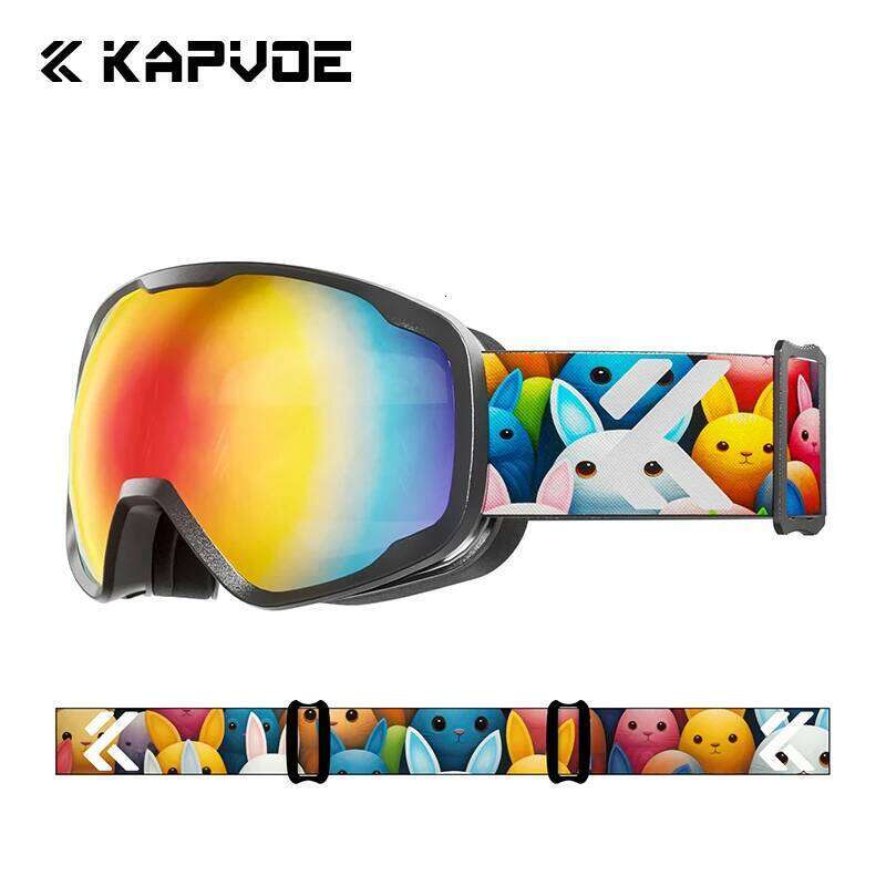 KAPVOE 4-15 Years Old Kids Ski Anti-Fog Children Snowboard Goggles Double Uv400 Skiing Mask Glasses