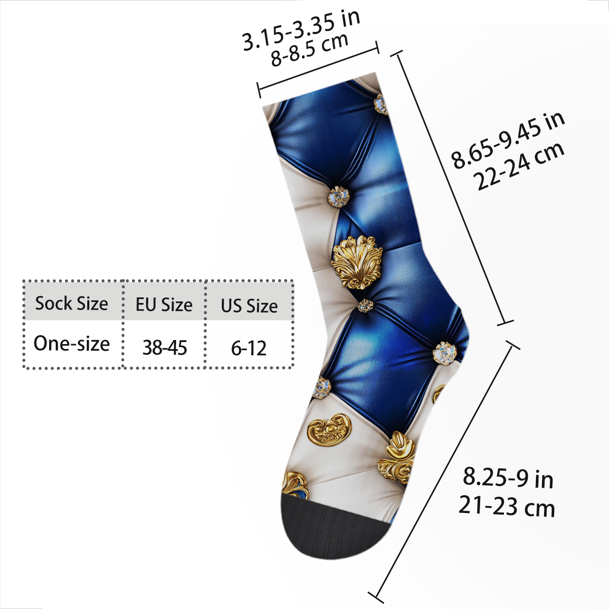 Royal - Style Tufted Pattern Unisex Tube Designer Socks C122