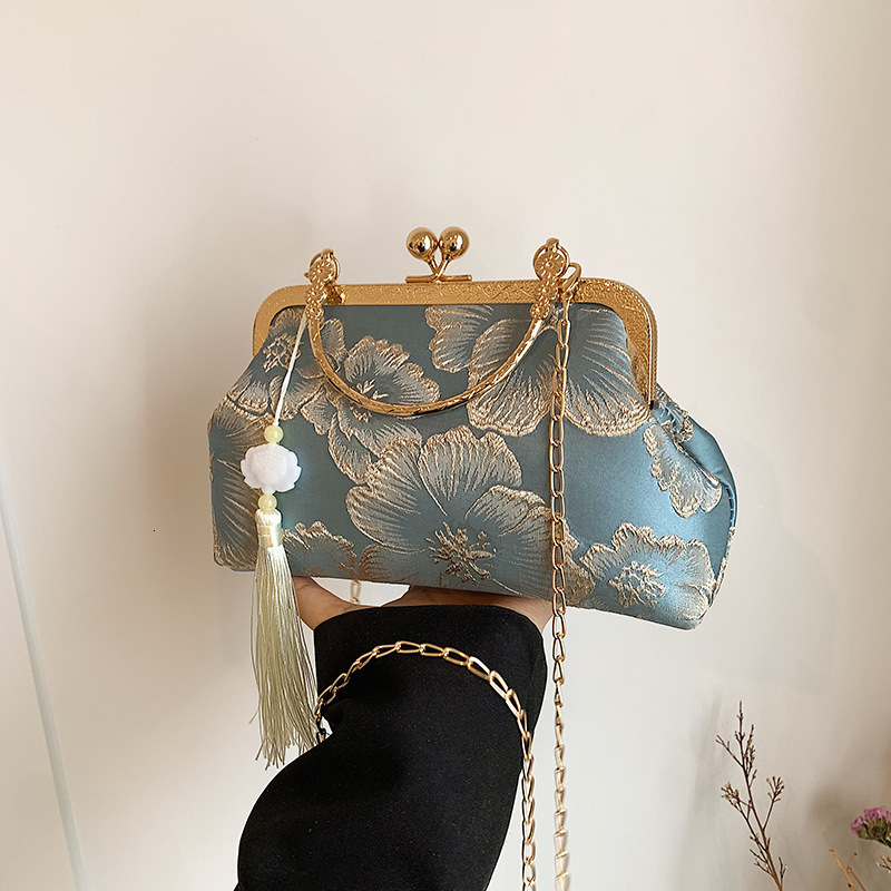 Qipao new style Chinese Hanfu elegant large flower shoulder bag, women's crossbody bag designer bag, women's handbag