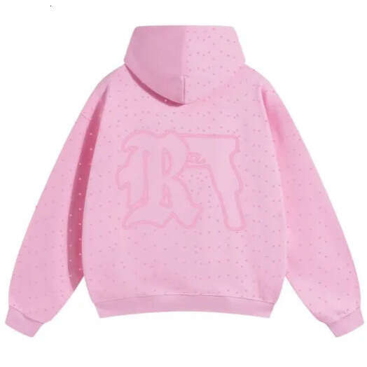 2025 Men's Clothing Printed Dark Rhinestone Black Series Youth Casual Trendy Long Sleeve Hooded Sweatshirt