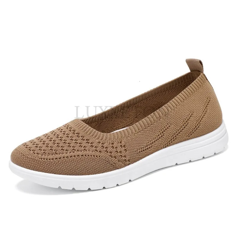 Womens Slip On Solid Color Shoes Summer Fashion Mesh Breathable Casual Shoes Walking Non Slip Platform Sandals Flats Loafers 250724