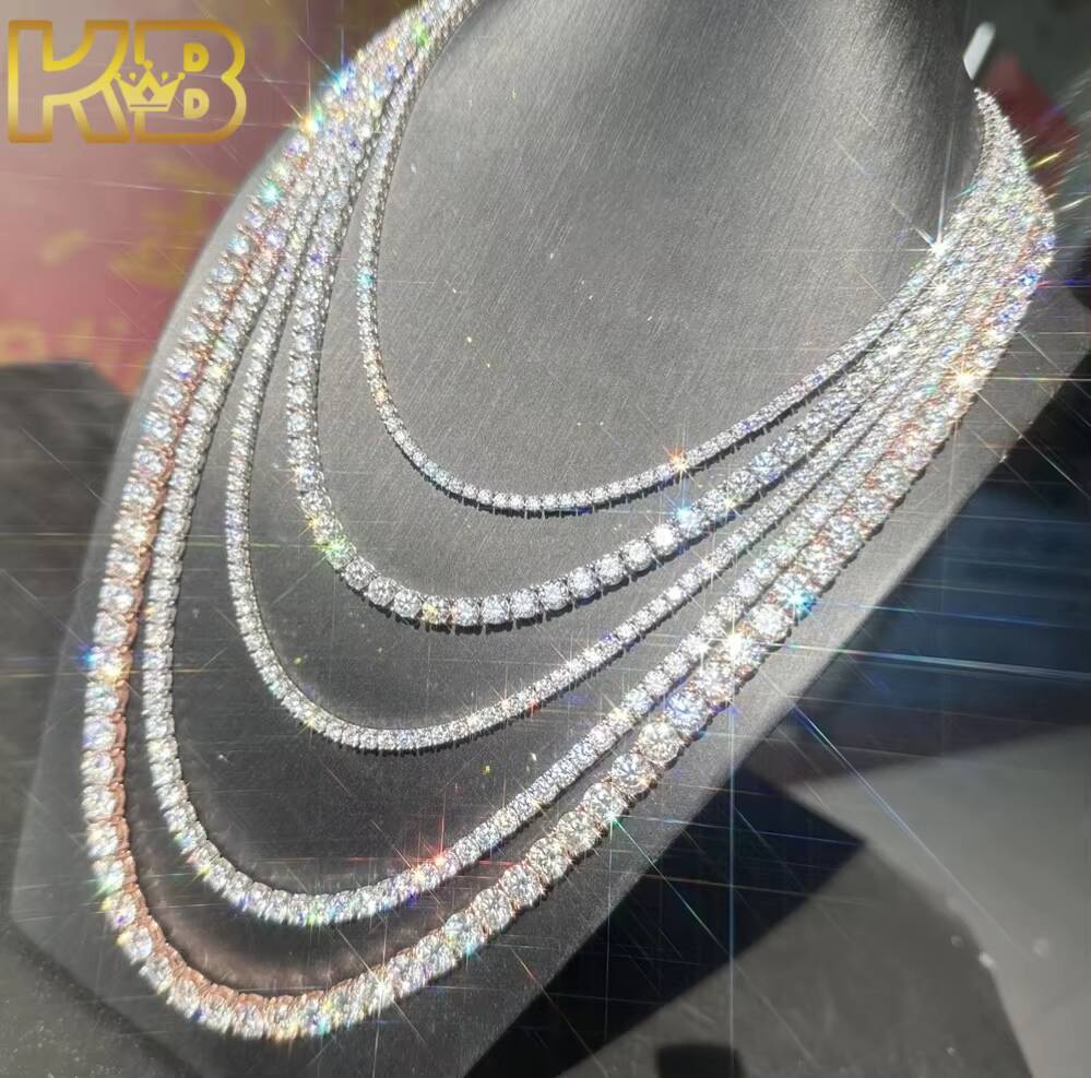 Sterling Silver 925 Diamond Fashion Trends Moissanite Hip Hop Vvs Custom Jewellery Iced Out Tennis Chain Necklace