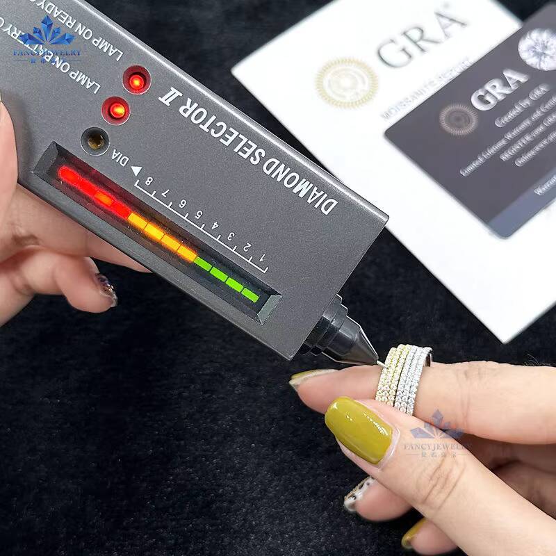 Best Selling Moissanite Finger Ring Fully Ice Out Melee Round Diamond 925 Silver Jewelry Moissanite Eternity Band Rings