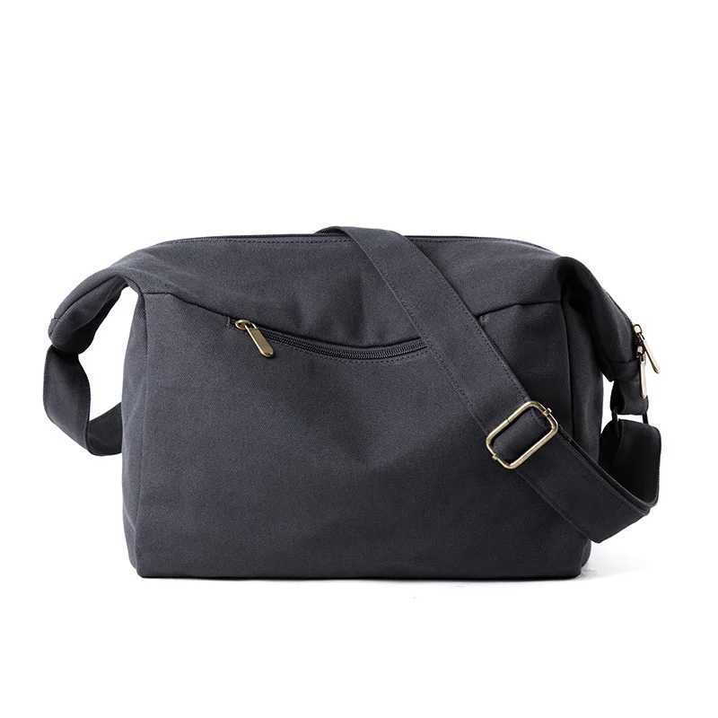 Canvas Messenger Bag for Men 14 inch Laptop Shoulder Bag with Zipper Hobo Bag for Male Female Y250730