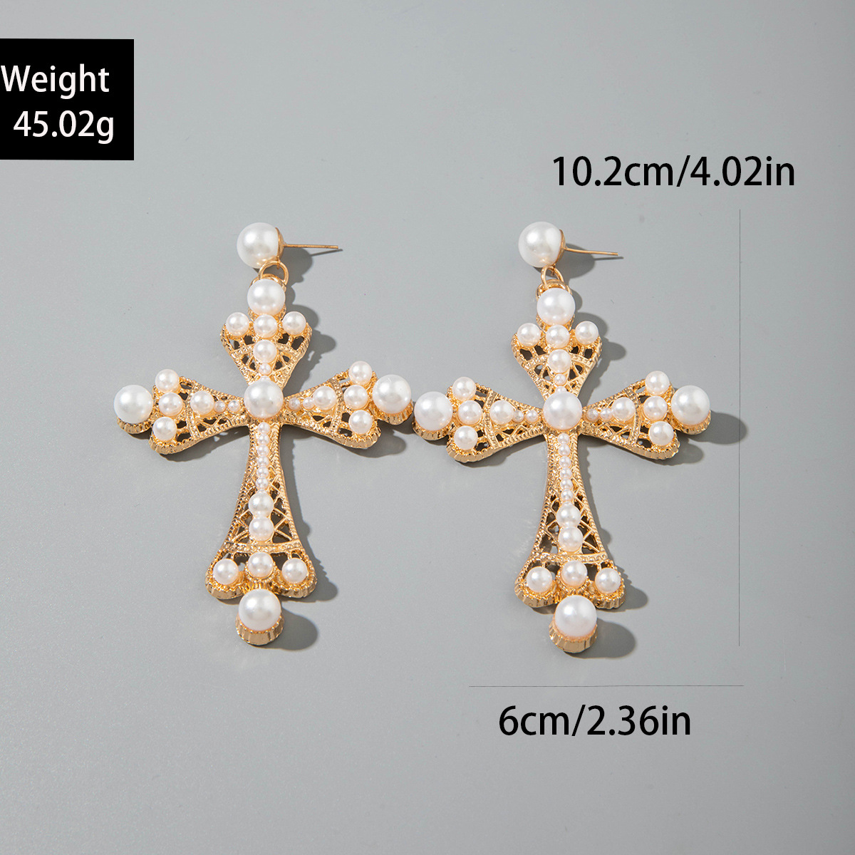 Designer Earrings For Women's Earrings Accessories Ear Cuff Fashionable Luxury Pearl Inlaid Earrings Metal Meometric Cross Earrings