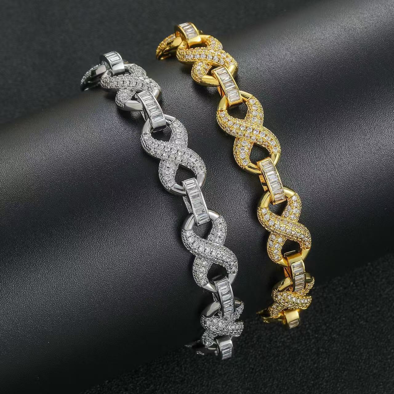 Hip Hop Jewelry 925 Silver Iced Out Infinity Necklace Pass Diamond Tester 16MM VVS Moissanite Diamond Cuban Link Chain
