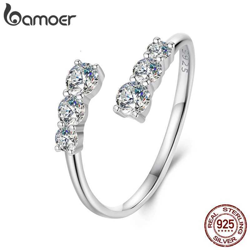 100% Authentic Moissanite White Gold Plated Adjustable Ring 925 Sterling Silver Exquisite Open Ring for Women Engagement Jewelry Gift y250730