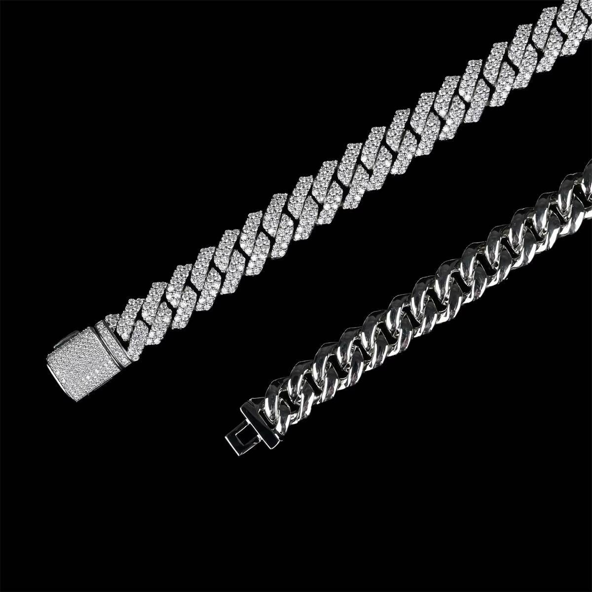 Plated Hip Hop Jewelry Necklace Cuba Link 14mm Wholesale Cuban Link Chain Gold Gift Hiphop Unisex Li Zircon Precious Metal Alloy