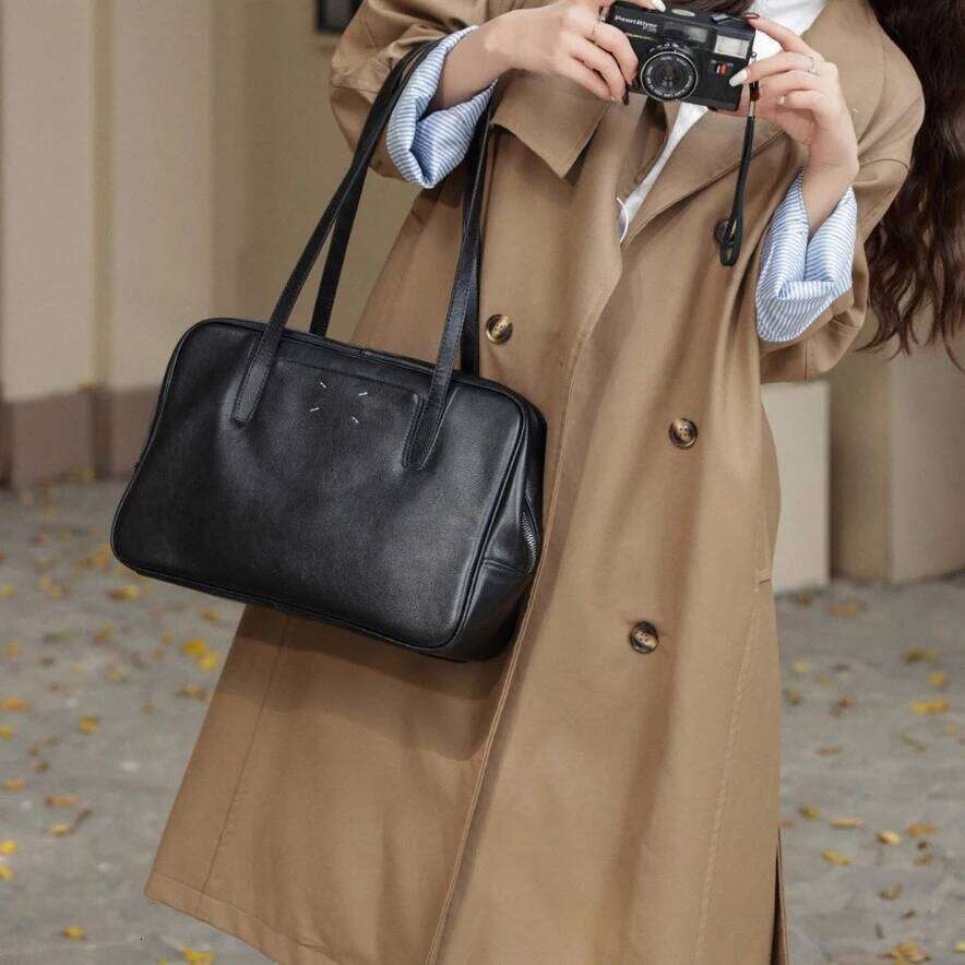 Genuine Leather Underarm Tote 2025 New Niche Design Large Capacity Cowhide Simple Fashionable Women's Handbag Shoulder Bag