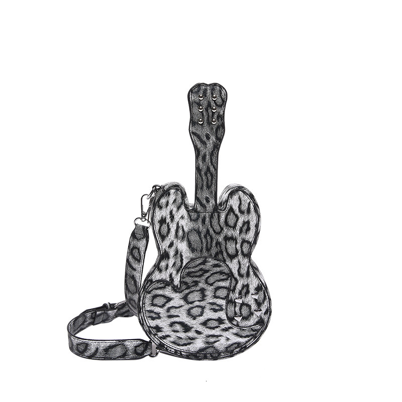 Niche Design Guitar 2024 Summer New Women's Personality Leopard Print Shoulder Fashion Hot Girl Crossbody Bag Trendy ddmymoon