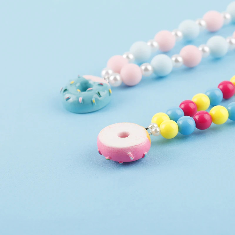 Makersland Kids Necklaces for Girls Ice Cream Pendant Beaded Resin Necklace Candy Color Cartoon Cute Jewelry Christmas Presents 250729