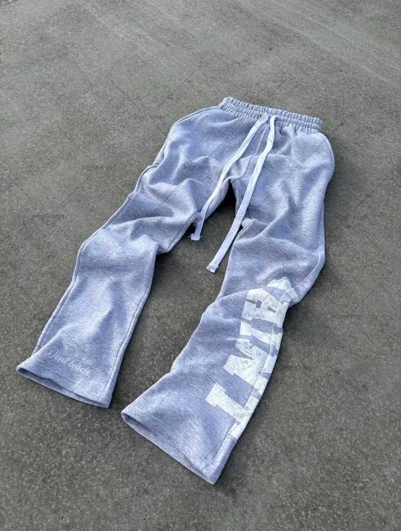 New Hip-hop Streetwear Mens Suit High Street Casual Retro Letter Print Streetwear Tracksuit Harajuku Gray Zipper Hoodie Women XJ250731