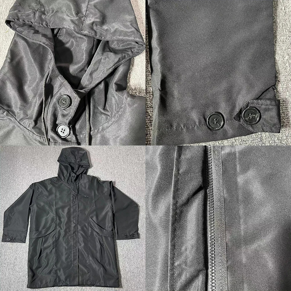 Windbreaker Mens Midlength Spring Autumn Trench Coat Hooded Jacket Korean Trend Handsome Preppy Cape Cloak Punk Streetwear 250729