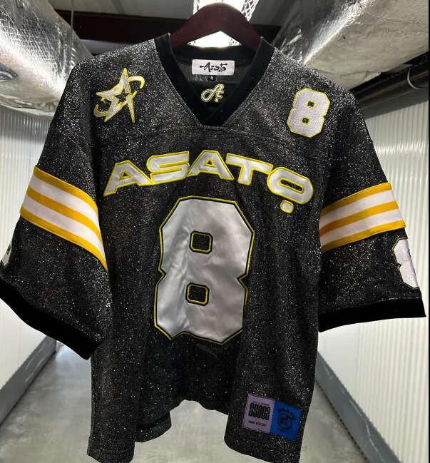 2025 Unisex New Loose V-Neck Sports Fluorescent Jersey T-Shirt