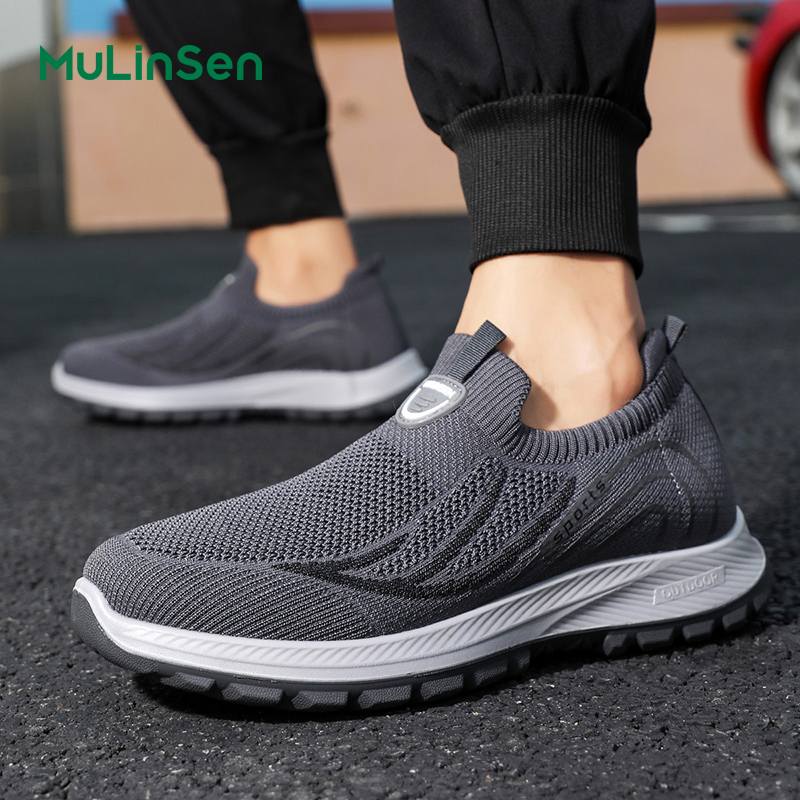Mulinsen mesh shoes men's spring and summer breathable mesh fly woven slip-on old Beijing middle-aged and elderly comfortable old man dad shoes