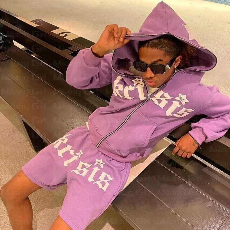 Zip Hoodie Stars Print Goth Punk Sweatshirt Mens Hoodies Sport Coat Pullover Gothic Long Sleeve Oversized Hoodie Y2K Jacket Emo XJ250731