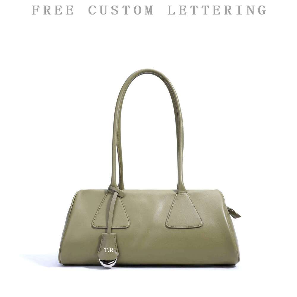 Genuine Women's Handbag 2025 New Niche Design Triangle Pillow Free Initials French Simple Top Leather Shoulder Bag