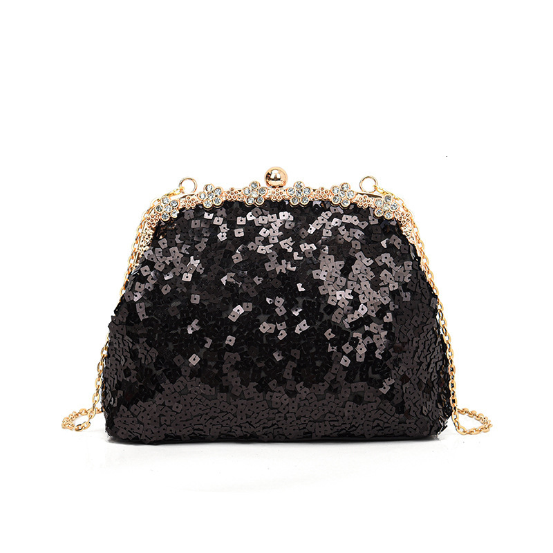 Sequin Evening for Women 2025 New Fashion Texture Chain Shoulder Crossbody Shell Bag ddmymoon