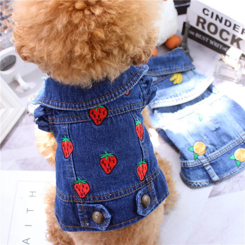 Pet Clothes Denim Dog Costume Summer Cowboy Vest Daisy Shirt Jeans Jacket Puppy Clothing for Chihuahua Yorkies 250729