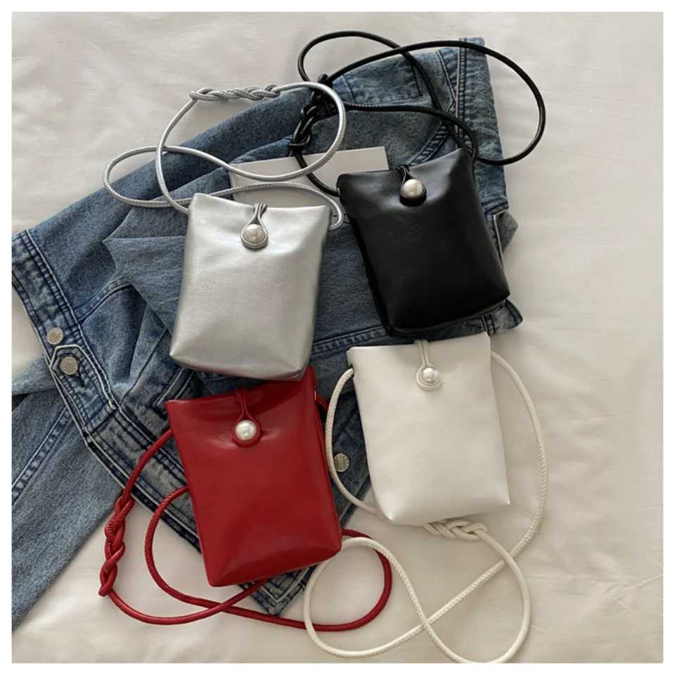 Crossbody Cell Phone Bags For Women Mini PU Leather Shoulder Purses And Handbags Ladies Phone Shoulder Bags Simple Solid Bag Y250730