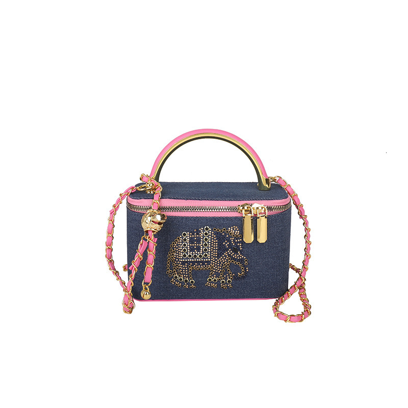 Korean Style Chain Handbag for Women 2025 New Fashion Trendy Personality Rhinestone Shoulder Crossbody Box Bag ddmymoon