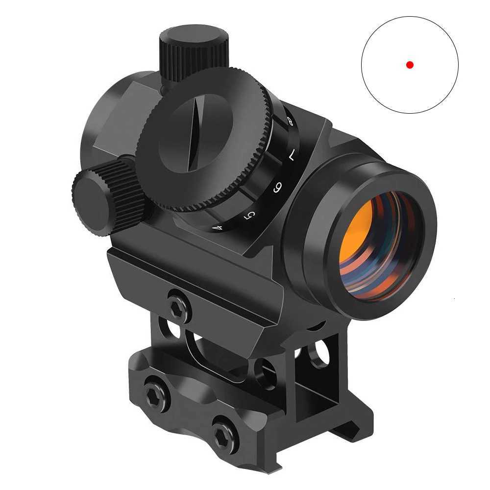1x20 Red Dot Sight Tactical Rifle Scope Red Dot Sight Reflex Sight Optical Sight with 1 inch Riser Mount Airsoft Hunting Scope R250730