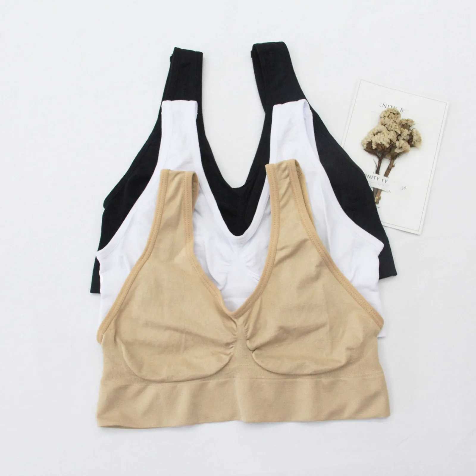 3pcs Sexy Seamless Bra Women Crop Top Vest Breathable Sleep Bra Fitness Sport Underwear Ladies Backless Wireless Push Up Bra Z250730