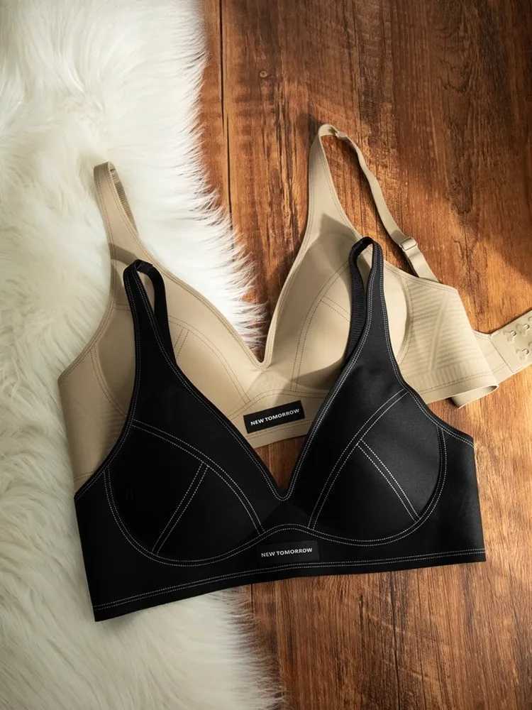 MOYISU Lingerie Womens Summer Traceless Small Bra Pull Together No Underwire Jelly Bar Soft Support Tuck Back Bra Cover Z250730
