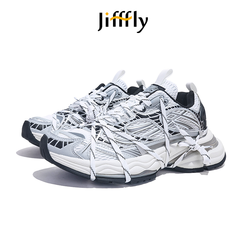 Jifffly Chunky Platform Dad Shoes Burgundy Deconstructed Multi-Laces Thick Sole Sneakers for Men Women Summer New Couple Outdoor Recreation