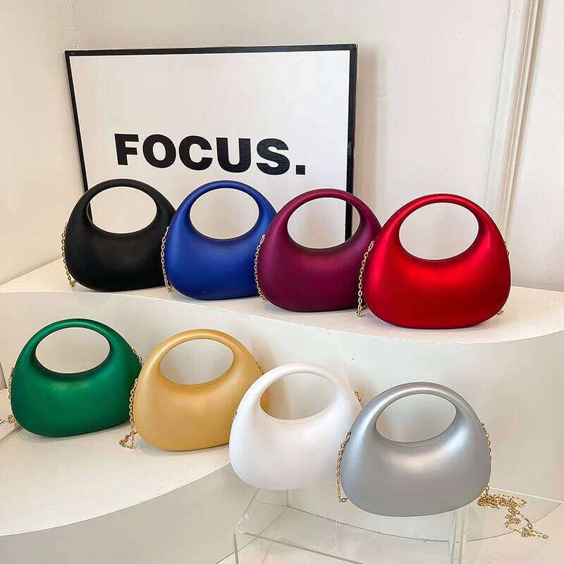 MOODS Elegant Evening Clutch Bags For Women Acrylic Frosted Round Top-Handle Bag Wedding Dinner Party Designer Handbags