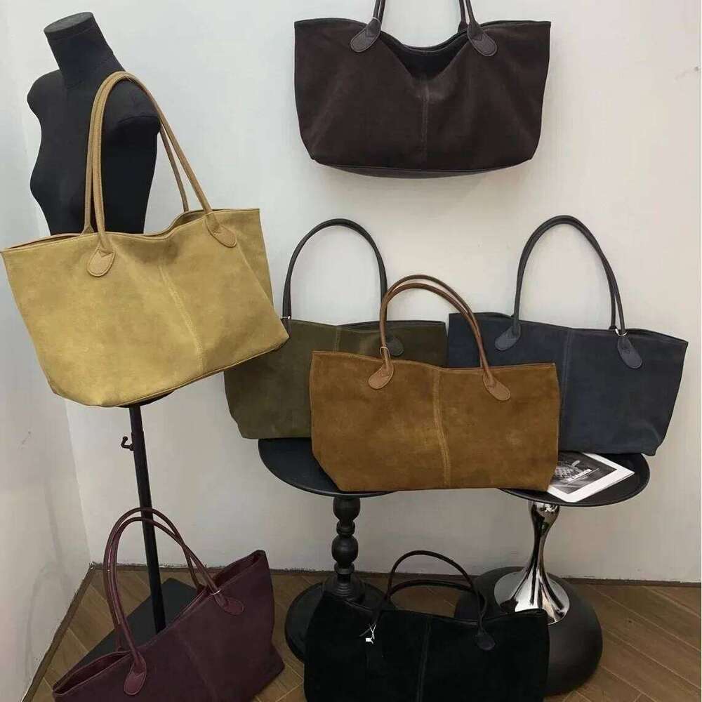 Motingsome Oversized Suede Patchwork Style 42cm Roomy Women Matte Cowhide Bag 2024 New Large Capacity Shopper Retro Tote