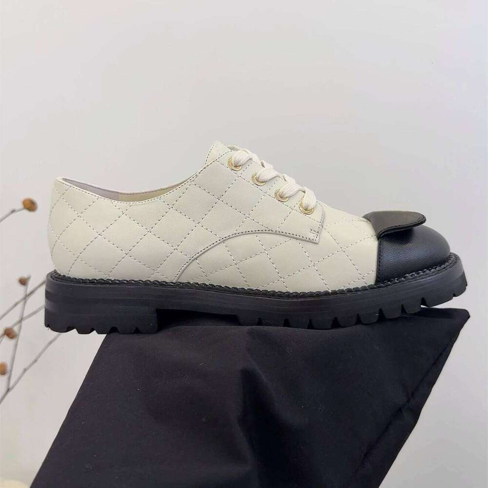 Women Size34-41 Genuine Leather Pumps Med Heels Sewing Loafers British Style Leisure Designer Shoes Zapatillas De Mujer 3d6
