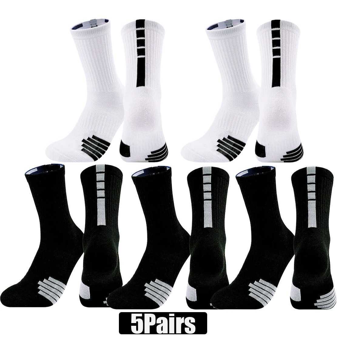 5Pairs Men Women Sport Socks Football Basketball Baseball Rugby Soccer Cycling Running Hiking Tennis Skateboard Z250731