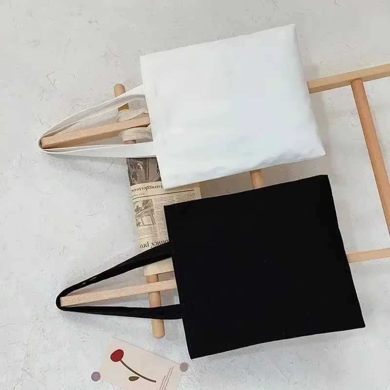 5 pcs Canvas Shopping Bag Foldable Tote Shoulder Travel Beach Casual Bag Eco-friendly G250729