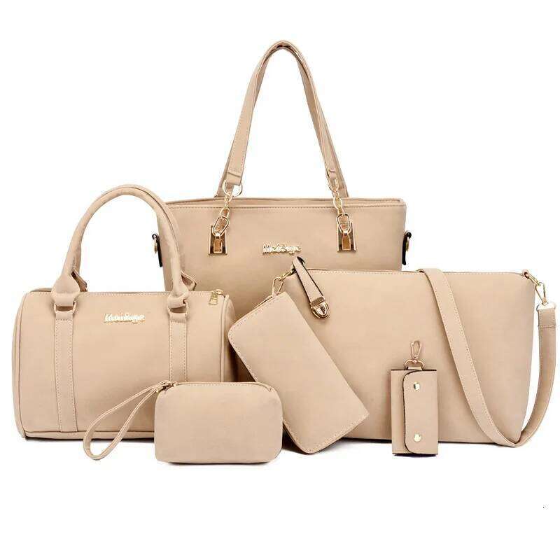 6pcs Women's Bag Set Large Capacity Totes Handbag Wallet Simple Design Shoulder Crossbody Bags Party Banquet Daily All Matching