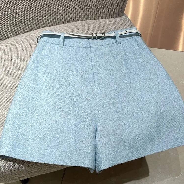 Elegant Chic Tweed Set Women 2025 Spring Doll Collar Vest Top High Waist Shorts Two Piece Outfit for A Luxe Look Trendy dongdumaoyi