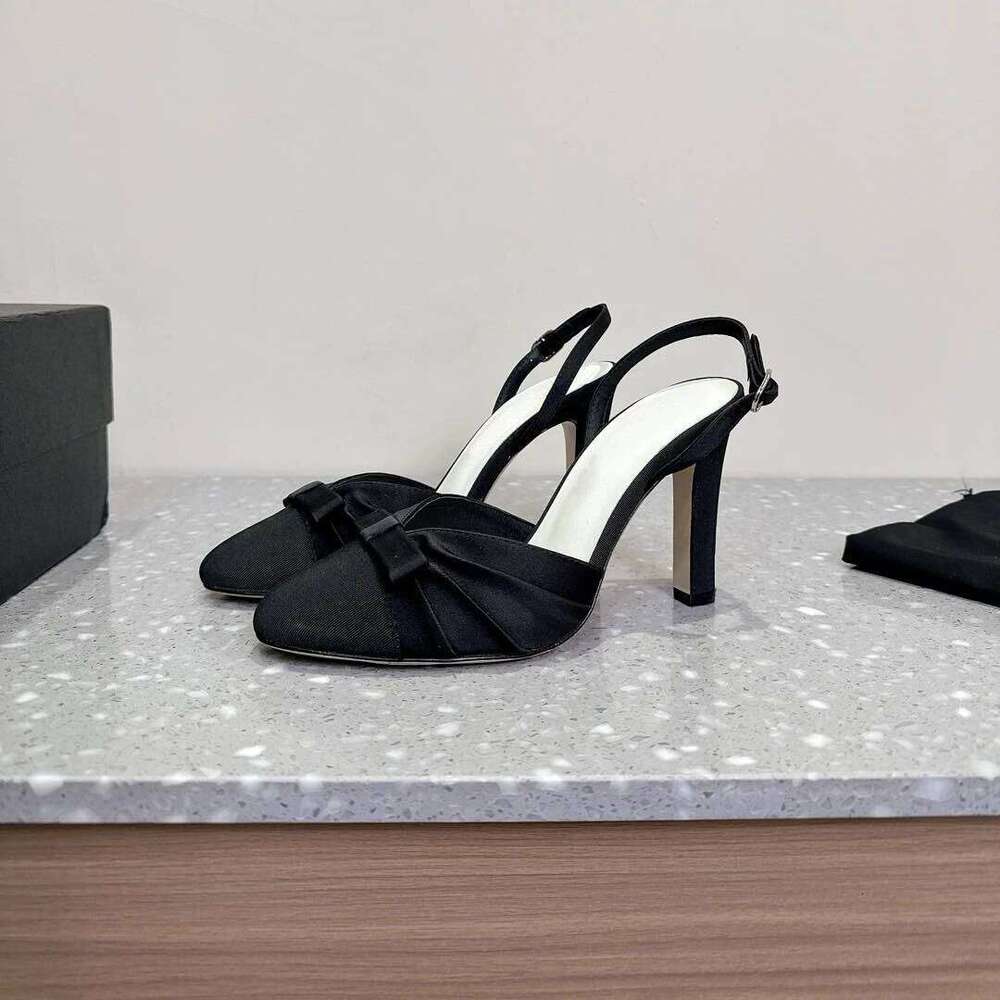 Women Size35-41 Genuine Leather Pumps Slingabacks Super High Heels Butterfly Knot Sandals Party Shoes Zapatillas De Mujer d83